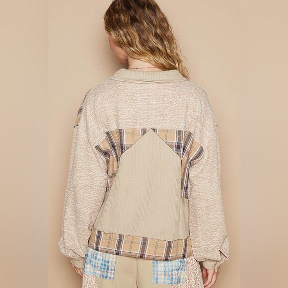 POL Women's Button Down Long Sleeve Sand Shacket NWT - Picture 6 of 7